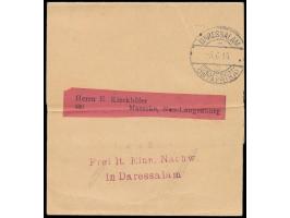 Setzkasten-L3 &nbsp;2 1/2 H / Frei lt. Einn. Nachw. / in Daressalam &nbsp;und Stempel Daressalam c 5.6.15 auf Streifband nach