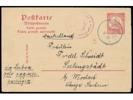 Ganzsache 7 1/2 H. mit Stempel  Buiko  11.10.(1915) nach Deutschland, geschrieben in  Gonja  (Missionsstation), rotvioletter 