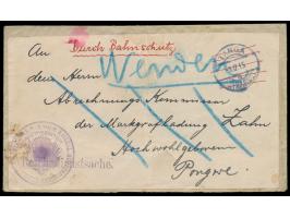 durch Faltung und Überklebung mehrfach verwendeter Umschlag, diverse Stempel und Vermerke, Poststempel  Tanga a  9.12.15 und 