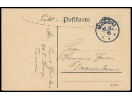 Stempel  Moschi  25.12.15 auf Feldpostkarte  aus Taveta  nach Daressalam, vorderseitig handschriftliche Absenderangabe "Kurt 