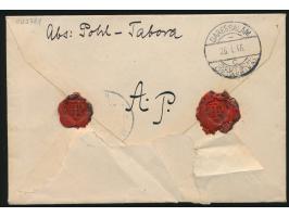 Brief mit Stempel &nbsp;Tabora &nbsp;21.1.16 und violettem R3 &nbsp;Fr. lt. Einn. Nachw. in Tabora, &nbsp;Gebühr 7 1/2 H. han