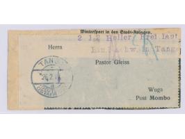 violetter Setzkasten-Z2 &nbsp;2 1/2 Heller Frei laut / Ein. Nachw. in Tanga &nbsp;und Stempel Tanga a 26.2.17, falsch eingest