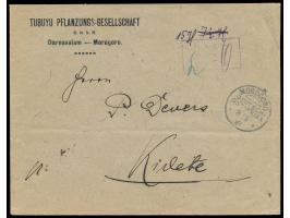 Stempel  Morogoro  8.5.16 und violetter R3  Fr. lt. Einn. Nachw. in Morogoro  mit handschriftlicher Gebühr 7 1/2 H.  geändert