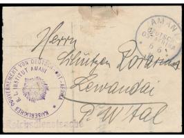 Stempel  Amani  6.6.16 (Aushilfsjahreszahl) auf Faltbrief "Reichsdienstsache" mit Dienstsiegel  ... B. L. Institut Amani  nac