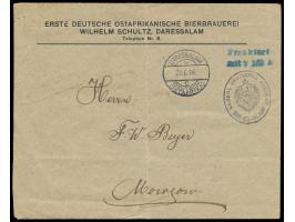 Vorausfrankierungsumschlag von Daressalam &nbsp;auf Umschlag mit vorderseitigem Absendereindruck &quot;Erste Deutsche Ostafri