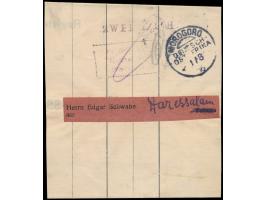 Stempel  Morogoro  1.8.16 mit sogenannter  "Berliner Jahreszahl"  und violetter R3  Fr. lt. Einn. Nachw. in Morogoro  mit L1 