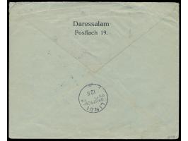 Vorausfrankierungsumschlag von Morogoro &nbsp;mit rückseitigem Absendereindruck &quot;Daressalam / Postfach 19&quot; und Stem