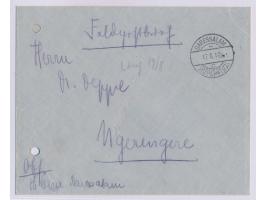 Feldpostbrief mit Stempel  Daressalam c  17.8..16 an Dr. Deppe in Ngerengere, handschriftlicher Eingangsvermerk "19.8.", Abse
