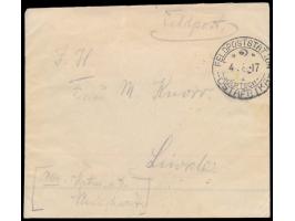 Stempel  Feldpoststation 2  4.8.17 in  Lukuledi  auf kleinem selbstgefertigtem Umschlag nach Liwale, vorderseitig Absender "H