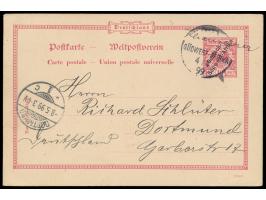 handschriftlich  Khanrivier  und 2 x  Wanderstempel  4.4.99 auf Ganzsache 10 Pf. nach Dortmund, Ankunftstempel 8.5.99, ohne T