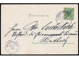 Litho-Ansichtskarte  "Ansichten von Nama-Land ...",  Frankatur 5 Pf., Stempel  Gross-Barmen  17.9.00, nach Windhoek, Ankunfts