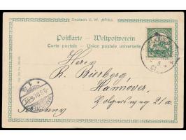 Stempel &nbsp;Jakalswater &nbsp;2.5.01 auf Ansichtskarte &nbsp;Feldbahnstation Swakopmund, &nbsp;geschrieben &quot;Farm Ralle