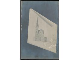 Foto-Ansichtskarte  Evangl. Kirche in Windhuk,  Frankatur 5 Pf., Stempel  Windhuk  10.4.07, daneben privater  Sonderstempel: 