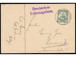 Stempel Deutsche Seepost  Ost-Afrika-Linie q  26.4.13,  Dampfer Feldmarschall,  an diesem Tag  in Swakopmund,  violetter L2  