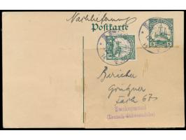 Ganzsache 5 Pf. mit Zusatzfrankatur 5 Pf. als  Zeitungssache  (Nachlieferung des Berliner-Lokalanzeigers), Gebühr 10 Pf., Ste