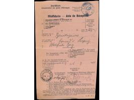 Rückschein  mit Form-Nr. "A.25. (Vc.)" mit schwachem Formularstempel Swakopmund / (Deutsch-Südwestafrika) und Aufgabestempel 