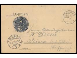 Bondelzwarts-Aufstand,  Behelfs-Feldpostkarte mit Gummistempel "Feld" (größerer Typ) und Dienstsiegel KDPAg Keetmanshoop, ges