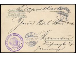 Stempel  Windhuk a  11.6.05 und violettes Dienstsiegel  5. Kolonnen-Abt. / Stab  (Adlerstempel) auf Ansichtskarte Missionssta