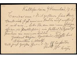 Stempel  Warmbad  20.6.05 und seltenes Dienstsiegel  Feldgeistlicher  (Adlerstempel) auf Feldpost-Vordruckkarte nach Swakopmu