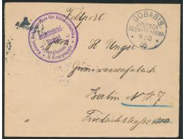 Feldpostbrief mit Stempel  Gobabis  9.10.05 und Briefstempel  Feldregiment No. 1 / 9. Kompagnie  nach Berlin, rückseitig Abse