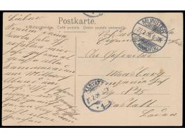 Ansichtskarte "Auf Wiedersehen! -  Letzter Gruß vor Abreise nach Süd-Westafrika vom Truppenübungsplatz Munster. " mit vier Bi