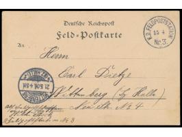 Stempel &nbsp;K. D. Feldpoststation Nr. 3 &nbsp;15.4.(06), &nbsp;2. Einsatzes &nbsp;des Stempels im Feldzug gegen die Bondelz