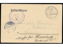 Stempel  Warmbad  11.5.06 und Briefstempel  Feldregiment No. 2 / 11. Kompagnie  auf Feldpost-Vordruckkarte nach Hamburg, gesc