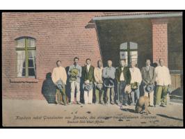 kolorierte Ansichtskarte "Kapitain nebst Grossleuten von Berseba, des einzigen treugebliebenen Stammes", Stempel  Warmbad  17