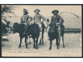 Stempel  Kubub  21.9.1906 und Briefstempel  Etappe Kubub  auf Ansichtskarte "Bastards auf Reitochsen", Feldpost nach Berlin, 