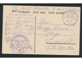 Stempel  Kub  24.10.06 und Briefstempel  Etappenkommandantur Kub  auf Ansichtskarte "Wagenbauerei von O. Glöditzsch nach der 