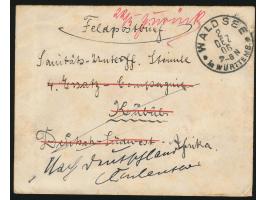 Feldpostbrief mit Stempel &nbsp;Waldsee in Württemb. &nbsp;2.12.06 an einen Sanitäts-Unteroffizier in Kubub, handschriftlich 