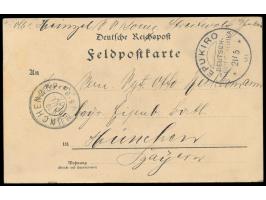 Stempel  Epukiro  21.5.07 auf Feldpost-Vordruckarte nach München, Ankunftstempel 19.7.07, Absenderangabe ".... Komp. Streitwo