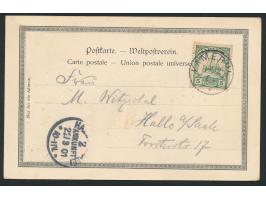 Ansichtskarte  Gouverneurshaus in Kamerun,  Frankatur 5 Pf. Schiffausgabe, Stempel  Kamerun  19.2.01, auf Schiffausgabe nicht