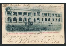 Ansichtskarte  Regierungshospital in Kamerun,  Verlag S. Tunkel, Oberglogau, Frankatur 5 Pf., undeutlicher Stempel  Duala  15
