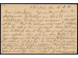 Ganzsache 5 Pf. mit Stempel  Kribi  8.1.02 nach Altdamm, geschrieben in  Semikore  am 12.12.1901 vom Chef der Militärstation 