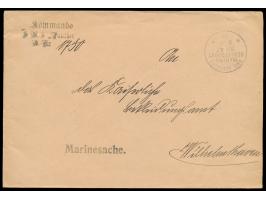 Stempel  MSP No. 47  8.11.07,  S.M.S. Panther  in Duala, Dienstbrief "Marinesache" mit Absenderstempel und Dienstsiegel "Komm