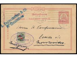 Ganzsache 10 Pf.  nach Montevideo / Uruguay,  geschrieben in N'Gaundere am 4.9.1910 und Absenderstempel "L. Pagenstecher &amp
