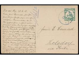 Foto-Ansichtskarte von  Rio del Rey  (Privataufnahme der Flusseite), dort auch geschrieben am 20.6.11, Frankatur 5 Pf., undeu