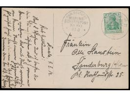 Stempel  MSP No. 80  9.10.12,  S.M.S. Eber  vor Duala, Foto-Ansichtskarte (Gruppenfoto, Privataufnahme), Frankatur Dt. Reich 
