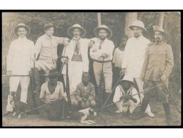 Stempel  MSP No. 80  9.10.12,  S.M.S. Eber  vor Duala, Foto-Ansichtskarte (Gruppenfoto, Privataufnahme), Frankatur Dt. Reich 