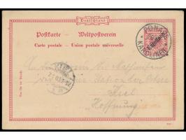 Ganzsache 10 Pf. mit Stempel &nbsp;Ponape &nbsp;20.10.99 nach Kiel, Ankunftstempel 7.1.00, geschrieben von einem Besatzungsmi