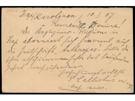 Ganzsachen-Antwortteil 5 Pf. mit Zusatzfrankatur 5 Pf. als Auslandskarte nach Österreich, etwas schwacher Stempel  Yap , Anku