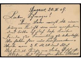 Stempel  Angaur / Palau-Inseln  18.2.09 auf Ganzsache 10 Pf. nach Osnabrück,  Eröffnungstag der Postagentur,  Schreiber der K