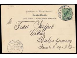 kolorierte Ansichtskarte  Tsintau - Strassenfront des Buddhatempels  (mit Soldatengruppe), Verlag Richd. Pflüger, Tsintau, Fr