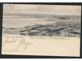Ansichtskarte  Blick auf Tsingtau von der Salut Batterie aus.,  Verlag von Otto Rose, Tsingtau, Stempel  Tsingtau  3.12.00, F