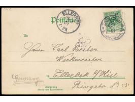 mehrfarbige Ansichtskarte &quot; Gruss aus Kiautschau&quot; &nbsp;mit Abb. eines Chinesen und einem deutschen Lehrmeister, Fr