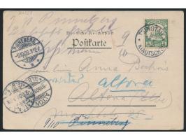 Ansichtskarte  Tsingtau - Firmengebäude mit Rot Kreuz-Apotheke  und Firma Kabisch &amp; Co., Privataufnahme, winzige Schürfst