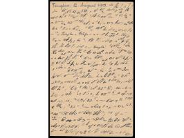 Russische Post in China  1 Kop. und 3 Kop. auf russischem Postkarten-Formblatt mit Stempel  Tschifu  14.8.1903  via Sibirien 