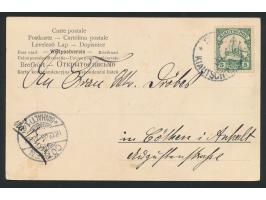 Ansichtskarte  Tempel am See in Sinanfu,  Verlag H. Kliene, Tsingtau, Frankatur 5 Pf., Stempel Tsingtau 4.11.03, nach Cöthen,