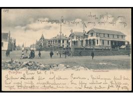 Stempel  MSP No. 46  21.5.04,  S.M.S. Hansa  in Tsingtau, zwei klare Abschläge auf Ansichtskarte  Tsingtau - Hohenzollernstr.